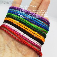Qiuhong Shop M19-21CM Stili Koyu Pembe 10 Adet Aızhcraft 17 Renk Tibet Budist Aşk Şanslı Çekicilik Tibet Bilezik ve Halhal Kadın Erkek El Yapımı Basit 2-Threads Halat (Yurt Dışından)