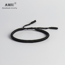 Qiuhong Shop 4-Gri Amıu 41 Renk Tibet Budist Aşk Şanslı Charm Tibet Bilezik ve Bilezik Kadın Erkek El Yapımı Düğüm Halat Budda Bilezik (Yurt Dışından)