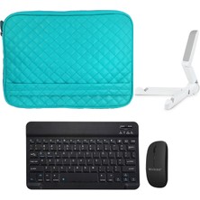 Microcase Tcl Tab 10 2.jenerasyon 10.4 Inch Tablet Kapitone Tablet Çanta + Bluetooth Klavye + Mouse + Tablet Standı - AL8123