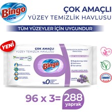 Bingo Pratik Yüzey Temizlik Havlusu Arap Sabunu Katkılı Lavanta 96X3 (288 Yaprak)