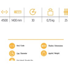 Toptan Bulurum Yks 41500 Tırmık Sapı 140 cm