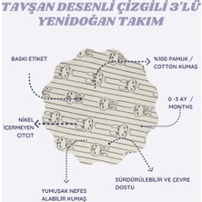 Desvu Bebe Organik 3'lü Yenidoğan Takım - Hastane Çıkış Seti Mavi Beyaz