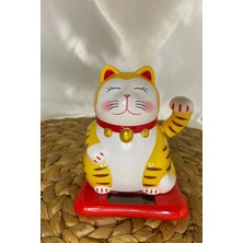 Rahan Maneki Neko Feng Shui Bereket Şans Mutluluk Çağıran Şans Kedisi Solar Panelli Hareketli Pati Maneki Neko Feng Shui 01