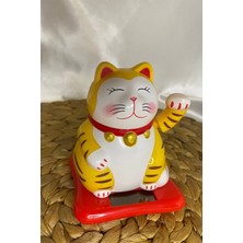 Rahan Maneki Neko Feng Shui Bereket Şans Mutluluk Çağıran Şans Kedisi Solar Panelli Hareketli Pati Maneki Neko Feng Shui 01