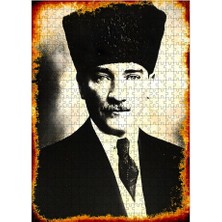 Tablomega Ahşap Mdf Puzzle Yapboz Kalpaklı Resimli Atatürk 500 Parça 50*70 cm