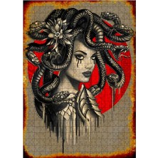 Tablomega Ahşap Mdf Puzzle Yapboz  gri Fon Medusa 500 Parça 50*70 cm