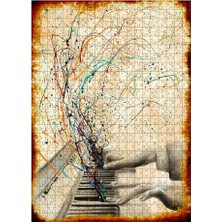 Tablomega Ahşap Mdf Puzzle Yapboz Piano 500 Parça 50*70 cm