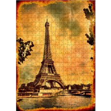 Tablomega Ahşap Mdf Puzzle Yapboz Retro Paris Eyfel Kulesi 500 Parça 50*70 cm