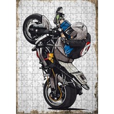 Tablomega Ahşap Mdf Puzzle Yapboz Motosiklet Çizimi 255 Parça 35*50 cm