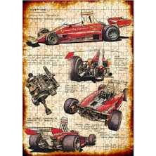 Tablomega Ahşap Mdf Puzzle Yapboz F1 Ferrari 255 Parça 35*50 cm