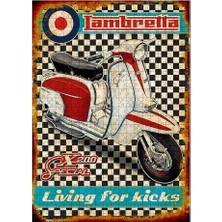 Tablomega Ahşap Mdf Puzzle Yapboz Vespa Tarz Motor 500 Parça 50*70 cm