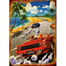 Tablomega Ahşap Mdf Puzzle Yapboz Araba Yarışı Outrun 120 Parça 25*35 cm