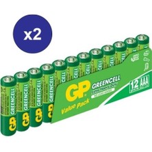 Gp 24'lü Greencel Aaa Boy Ince Çinko Karbon Pil (GP24G-VS12)