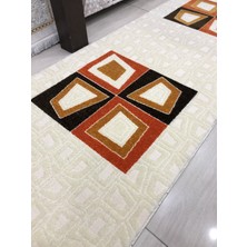 Burak Halı Samyeli 10820 Wo 80X300 Turuncu Krem 3 Metre Yolluk !