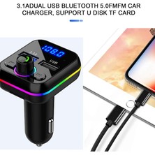 Xiaofeng Bluetooth Handsfree Kablosuz Araç Mp3 Fm Verici - 3.1A Desteği Bluetooth Müzik ve Çağrı Akıllı Hızlı Şarj Araç Çalar Adaptörü Araba Fm Verici Alıcı (Yurt Dışından)