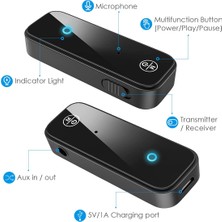 Xiaofeng (En Yeni) Araba Için Aux Bluetooth 5.0 Adaptörü, Araba Ev Stereo Sistemi ve Kulaklıklar Için Bluetooth Alıcısı, Bluetooth Aux Adaptörü, Eller Serbest Arama Için 2'si 1 Arada Kablos (Yurt Dışından)