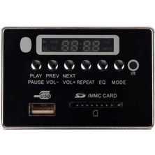Xiaofeng Mp3 Dekoder Kurulu 5/12 V Araba Kablosuz Bluetooth Mp3 Dekoder Modülü USB Tf Fm Radyo Ses Kartı Siyah 5 V (Yurt Dışından)