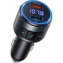 Xiaofeng Bluetooth Fm Verici Araba, V5.0 Bluetooth Araç Adaptörü, Bluetooth Radyo Araba, Mp3 Çalar Qc3.0 Hızlı Şarj, Eller Serbest Arama, 2 Çalma Modu, Mavi LED Ekran, Siyah, Orta (BH347) (Yurt Dışından)