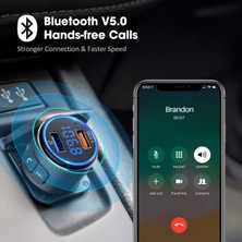 Xiaofeng Bluetooth Fm Verici Araba, V5.0 Bluetooth Araç Adaptörü, Bluetooth Radyo Araba, Mp3 Çalar Qc3.0 Hızlı Şarj, Eller Serbest Arama, 2 Çalma Modu, Mavi LED Ekran, Siyah, Orta (BH347) (Yurt Dışından)