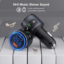 Xiaofeng Bluetooth Fm Verici Araba, V5.0 Bluetooth Araç Adaptörü, Bluetooth Radyo Araba, Mp3 Çalar Qc3.0 Hızlı Şarj, Eller Serbest Arama, 2 Çalma Modu, Mavi LED Ekran, Siyah, Orta (BH347) (Yurt Dışından)