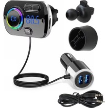 Xiaofeng Qc3.0 Çift USB Bağlantı Noktası Fm Verici Bluetooth 5.0 Kablosuz Radyo Adaptörü Araç Kiti Hızlı Şarj (Yurt Dışından)