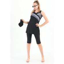 Paleys Mayo Yarı Kapalı Taytlı Mayo Siyah Aylin