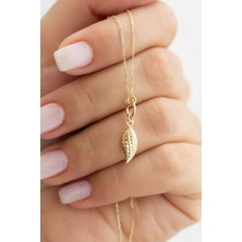 By Milo Jewellery 14 Ayar Altın Yaprak Kolye