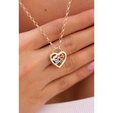 By Milo Jewellery 14 Ayar Altın Şans Kalpli Kolye