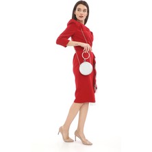 Womenacs Gümüş Renk Çupra Desenli Taşlı Bilezik Halkalı Abiye Portföy Clutch Çanta