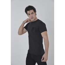 TeksAs Giyim Erkek File Cepli Slim Fit T-Shirt - Siyah