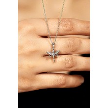 Roza Silver Zirkon Taşlı Rodyum Yusufcuk Gümüş Kolye