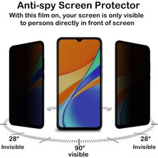 MTK Moveteck Xiaomi Redmi 9c Uyumlu Hayalet Ekran Koruyucu Cam 5d Privacy Yandan Görünmez Gizlilik Sağlayan Ekran Koruyucu Camı Tam Kaplar