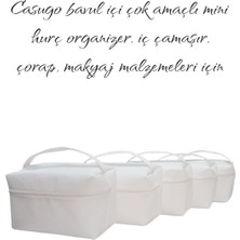 Casugo Çok Amaçlı Küçük Boy Hurç - Bavul Içi Organizer - Beyaz 5'li Set - Su Shop.