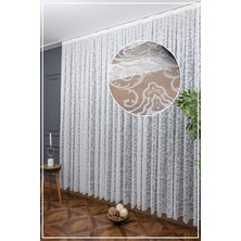 Caserta Home 1/2,5 Orta Pile DSN23 Sarmaşık Şal Desen Kdk Örme Tül Perde