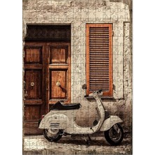 Tablomega Ahşap Mdf Puzzle Yapboz Beyaz Vespa 255 Parça 35*50 cm