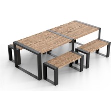 Gardner Life AVA17 Muj - 5 Parça Bench Yemek Masası Takımı