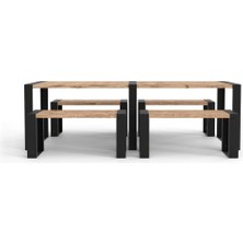 Gardner Life AVA17 Muj - 5 Parça Bench Yemek Masası Takımı