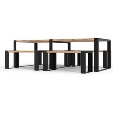 Gardner Life AVA17 Muj - 5 Parça Bench Yemek Masası Takımı