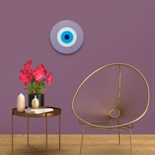 Ennea Art Minimalist Ametist Nazar Boncuğu El Yapımı Ahşap Büyük Nazarlık 25 cm Hediyelik Eşya