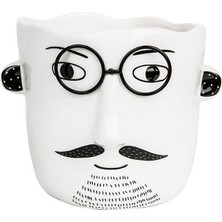 LuckyArt Lucky Art  Gözlüklü Adam Saksı 17X16X14 cm Dec 007