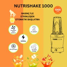 Tigrecook Nutrıshake 3 In 1 Paslanmaz Çelik Bıçaklı Kişisel Smoothie Blender ve Kahve Baharat Öğütücü 1000W