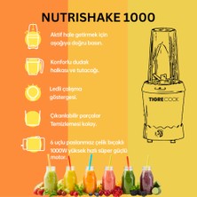 Tigrecook Nutrıshake 3 In 1 Paslanmaz Çelik Bıçaklı Kişisel Smoothie Blender ve Kahve Baharat Öğütücü 1000W