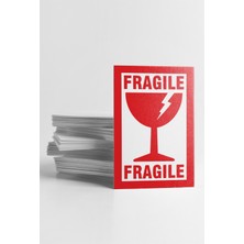 Grdall 200 Adet Dikkat Kırılır Etiketi Kargo Için Fragile Kırıacak Etiketi 8x5 cm
