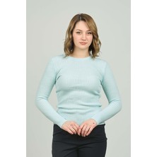 Fashion Friends Kadın Fitilli Bisiklet Yaka Kazak 23K0290K1 Mint