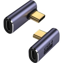 Keepro USB 4.0 Type C 90 Derece Adaptör 40GBPS Hızlı Veri Transferi