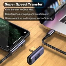 Keepro USB 4.0 Type C 90 Derece Adaptör 40GBPS Hızlı Veri Transferi