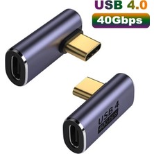 Keepro USB 4.0 Type C 90 Derece Adaptör 40GBPS Hızlı Veri Transferi