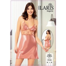 Miss Laris Dantel Işlemeli Saten Gecelik 2046