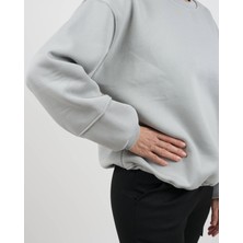 Parla Sports Sweatshirt Basic Kol Detaylı Üç Iplik Şardonlu