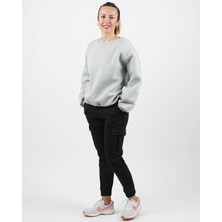 Parla Sports Sweatshirt Basic Kol Detaylı Üç Iplik Şardonlu